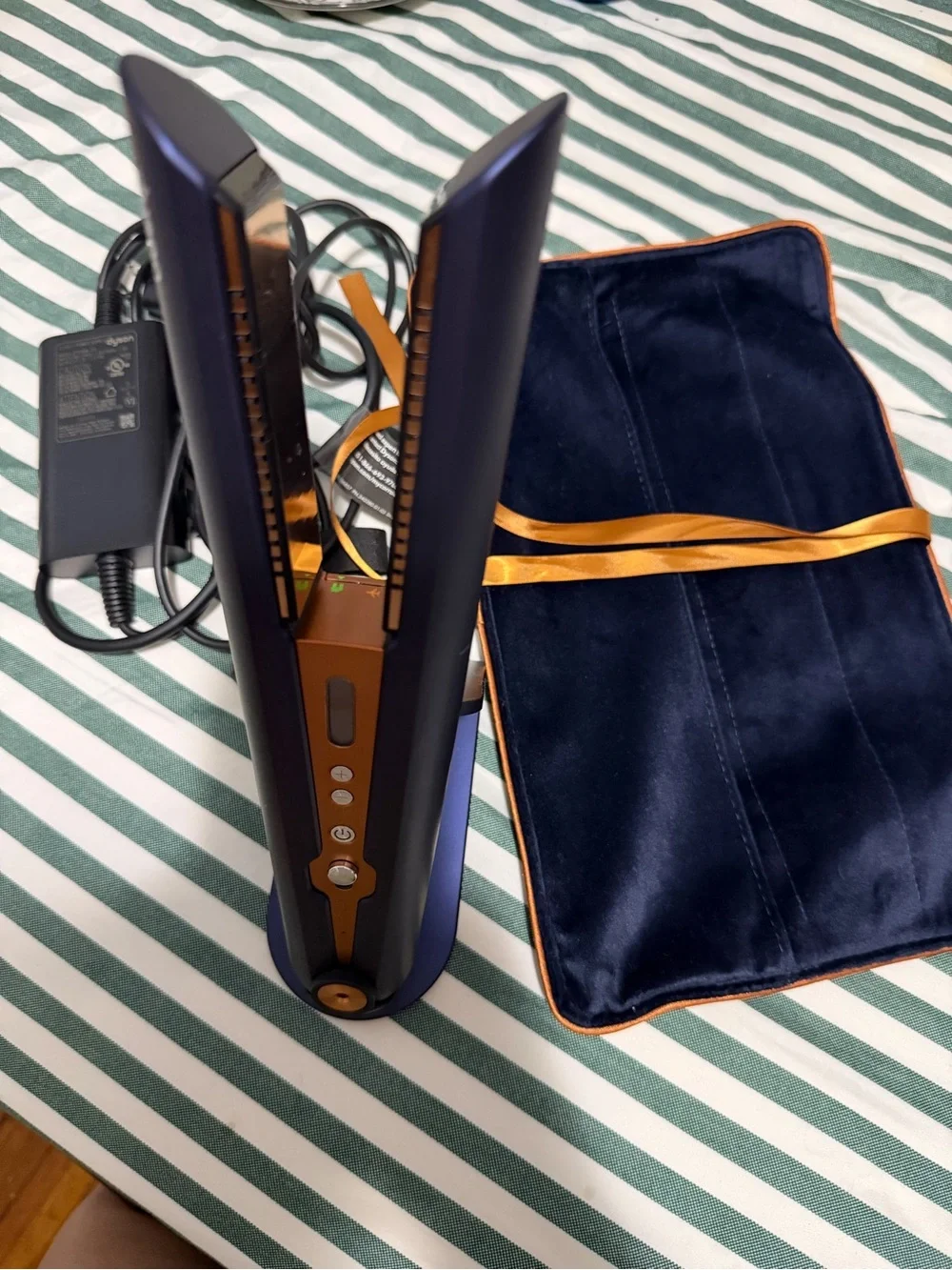 Dyson Navy Blue and Rose Gold Hair Straightener with Case